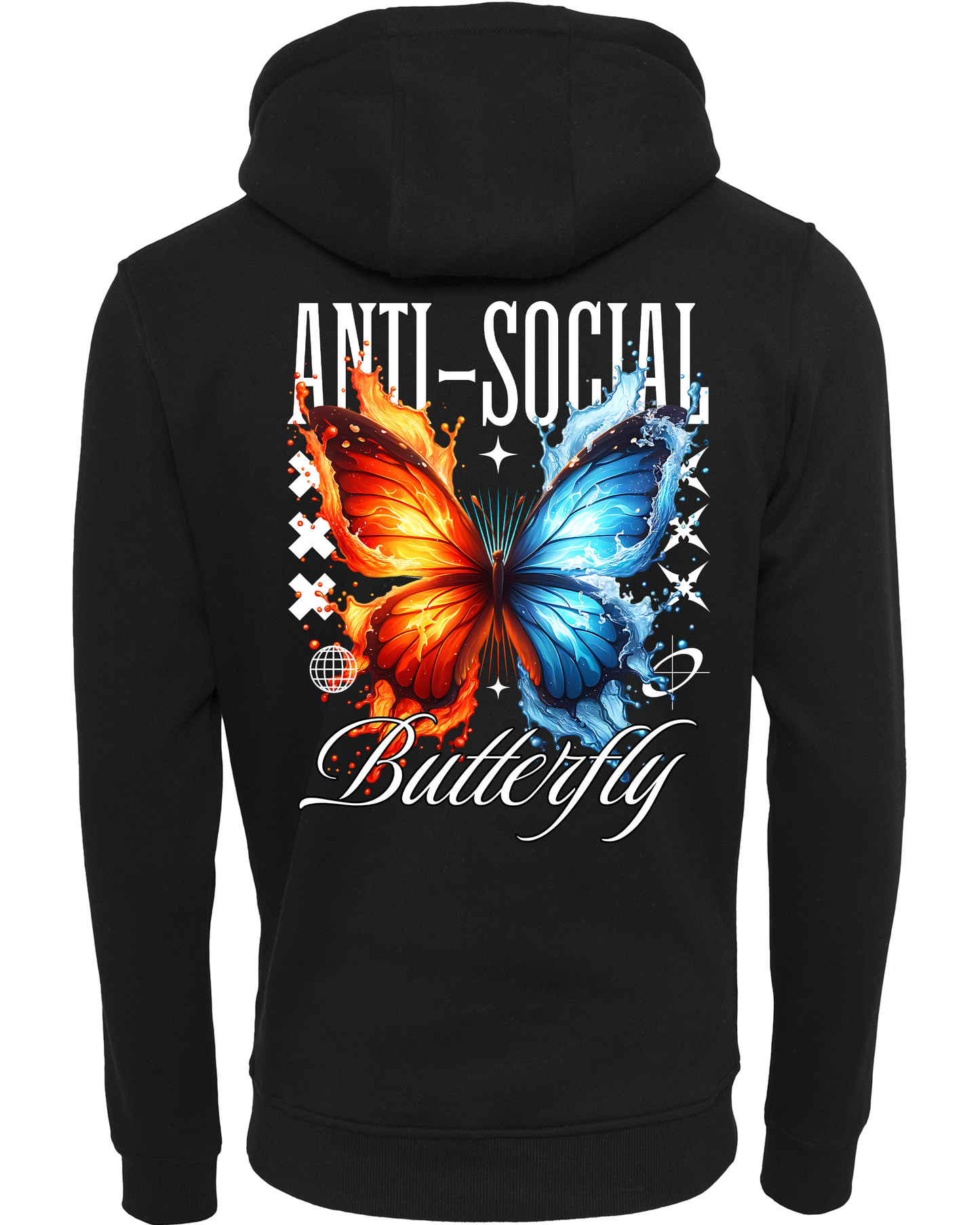 anti social butterfly - Premium Damen Heavy Hoodie Z011