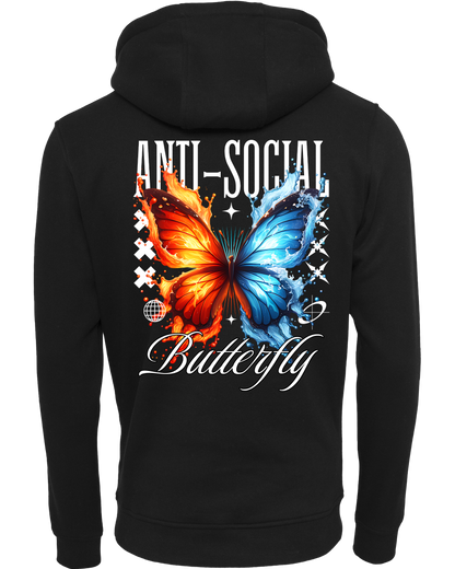 anti social butterfly - Premium Damen Heavy Hoodie Z011
