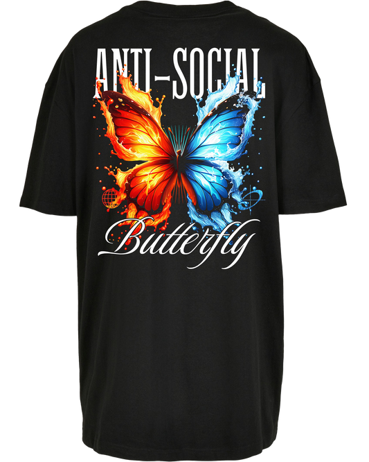 anti social - Premium Oversize Boyfriend Tee Z149