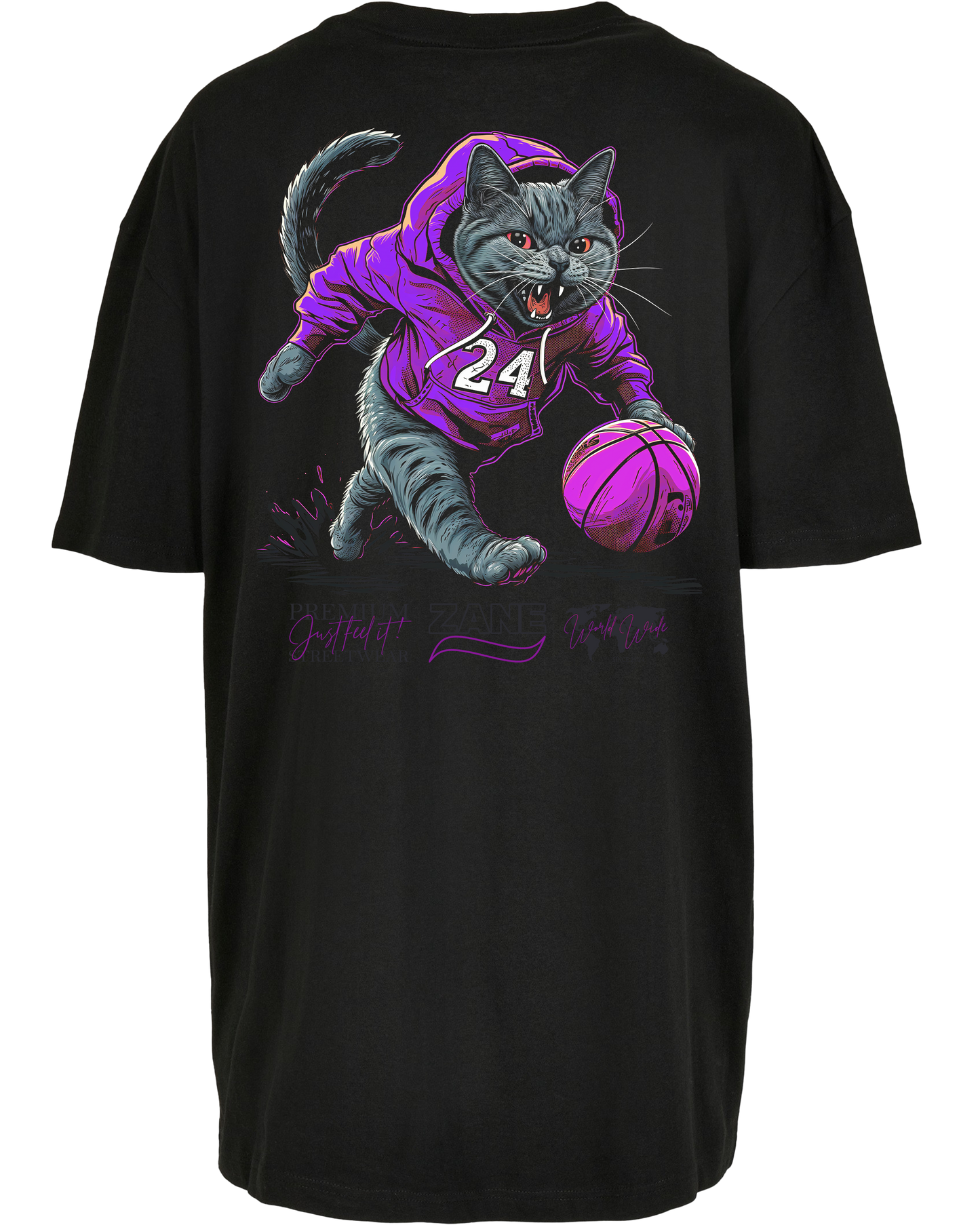 basketball cat - Premium Oversize Boyfriend Tee Z149