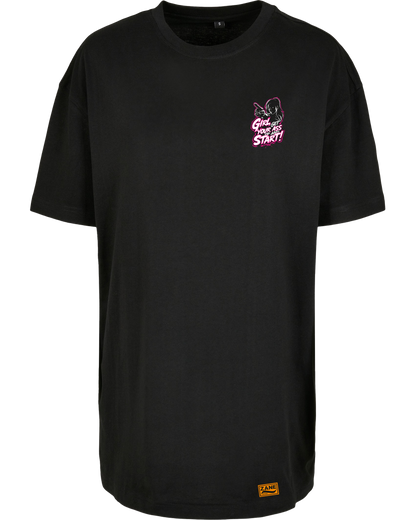 Girl Get Your Ass Start - Premium Oversize Boyfriend Tee Z149